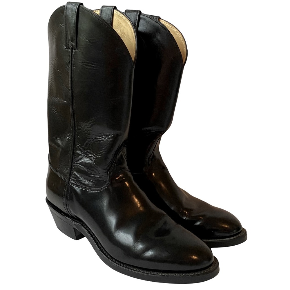 Justin Black Pilot Uniform Western Boots Size 10